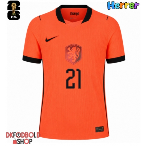 Holland Frenkie de Jong #21 Hjemmebanetrøje VM 2026 Kort ærmer